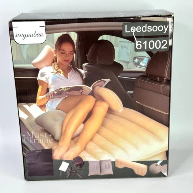 تشک بادی صندلی عقب ماشین Leedsooy مدل 61002 (رویه مخملی) + پمپ فندکی و بالش — تصویر ۹