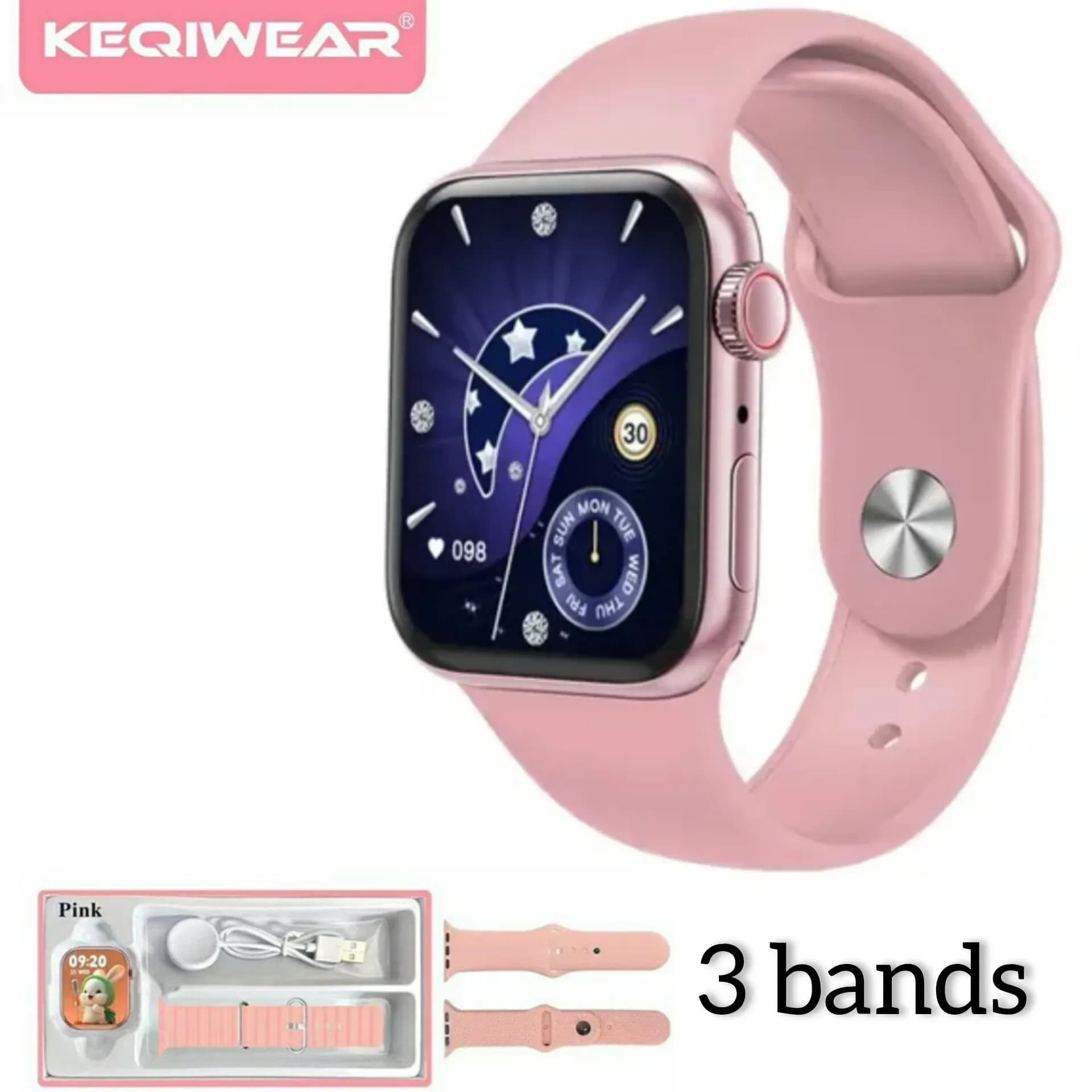 ساعت هوشمند کیو ویر (KEQIWEAR) مدل KW92 Mini با قابلیت مکالمه + ۳ بند رایگان (زنانه و بچگانه مشکی) — تصویر ۱۰
