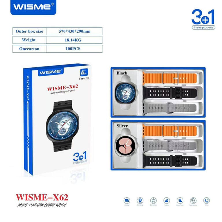 ساعت هوشمند Wisme-X62 | ساعت ورزشی AMOLED — تصویر ۲