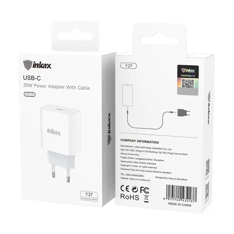 شارژر دیواری PD20W اینکاکس مدل Y27 — تصویر ۳