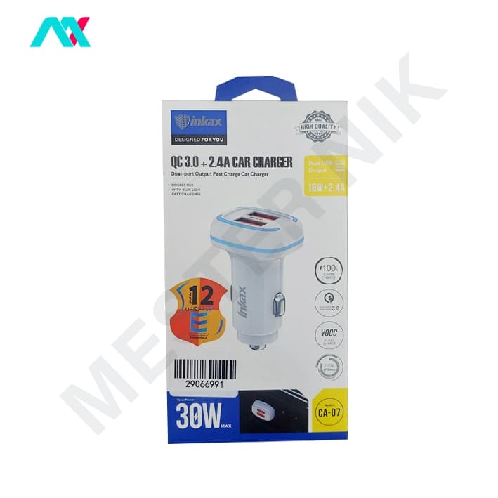 شارژر فندکی فست INKAX مدل CA-07 QC3.0 — تصویر ۲