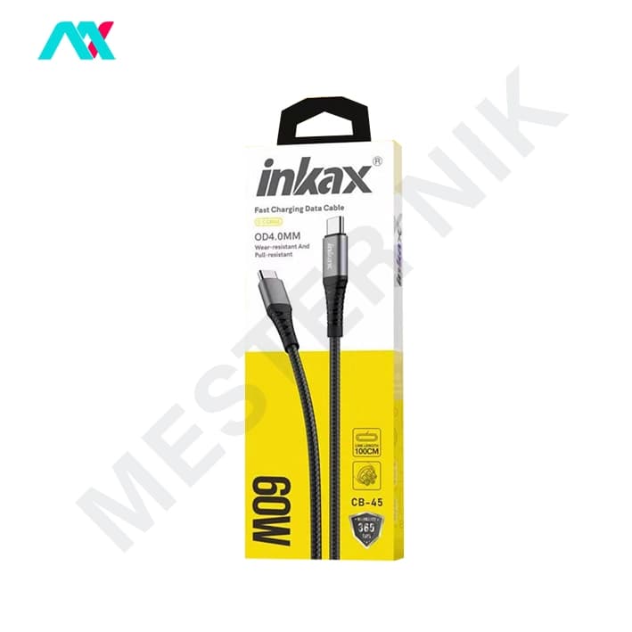 کابل دیتا و فست شارژ 60W دو سر تایپسی inkax CB-45 — تصویر ۲