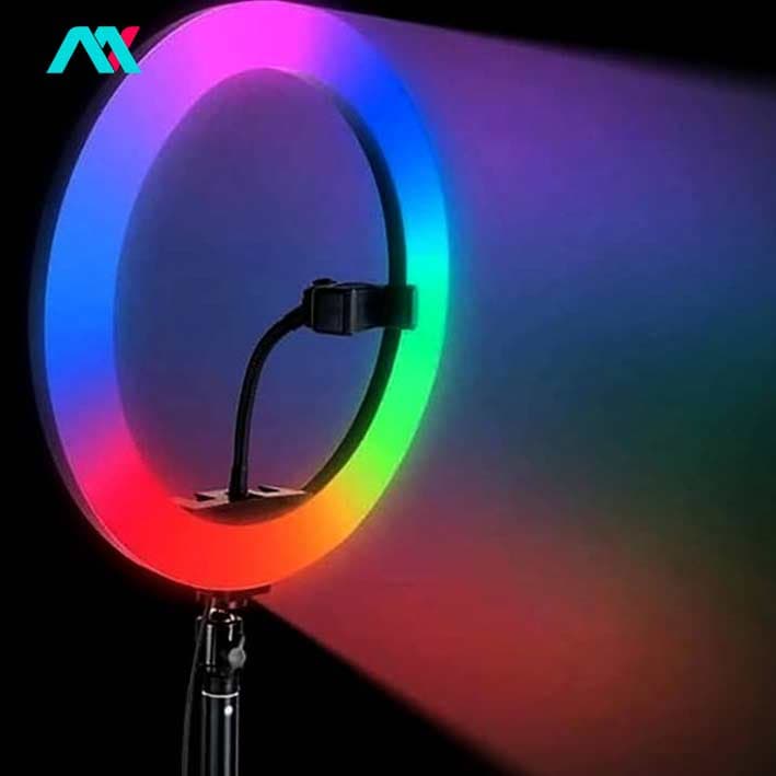 رینگ لایت 13 اینچ P-NET مدل LJJ33-RGB همراه سه پایه — تصویر ۱۰