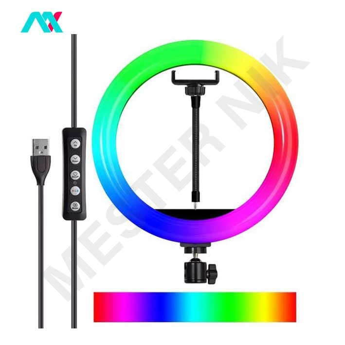 رینگ لایت 13 اینچ P-NET مدل LJJ33-RGB همراه سه پایه — تصویر ۷