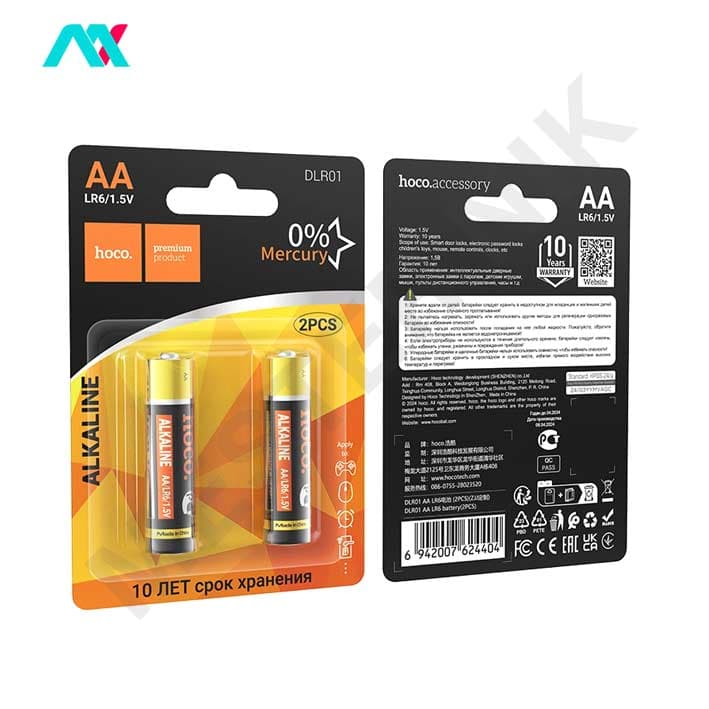 باتری قلمی دوتایی هوکو مدل DLR01 AA LR6 1.5V