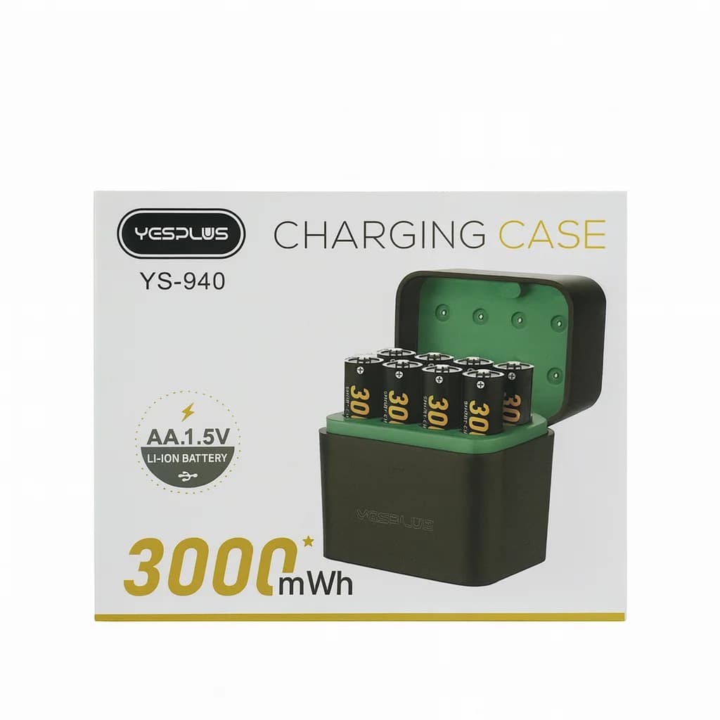 کیس شارژ باطری YESPLUS YS-940 | پک 8 عددی باطری شارژی قلمی — تصویر ۵