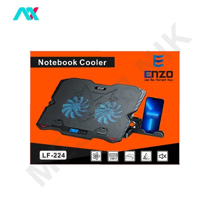 پایه خنککننده 2 فن لپتاپ انزو مدل LF-224 — تصویر ۳