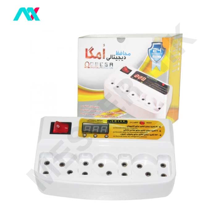 محافظ برق دیجیتال 7 خانه OMEGA امگا 3 متری — تصویر ۲