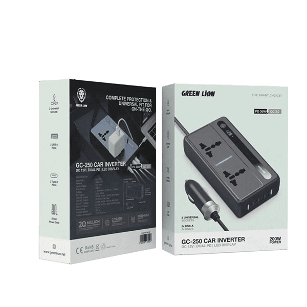اینورتر و مبدل برق فندکی 200 وات گرین لاین مدل GC-250 — تصویر ۶