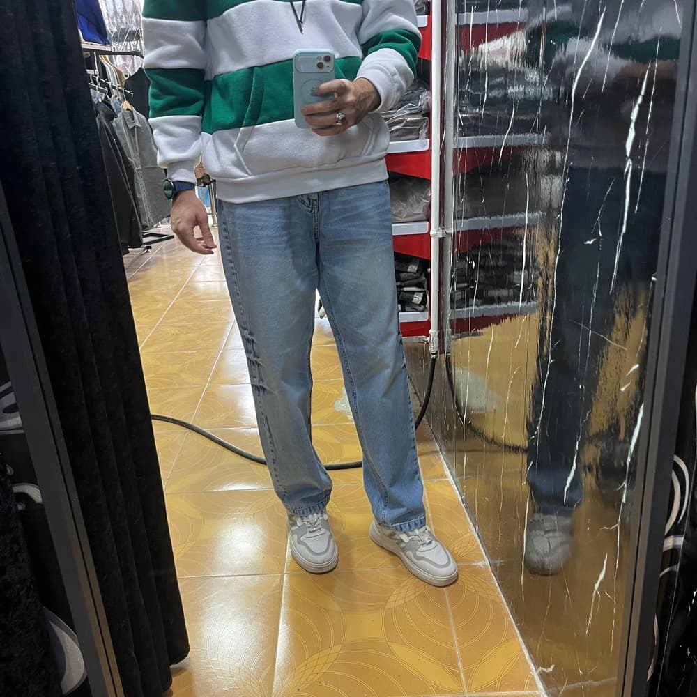 شلوار جین بگ آبی مردانه — تصویر ۵