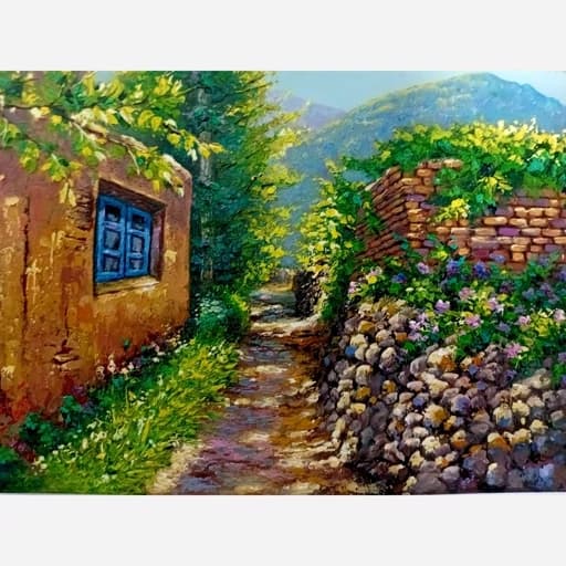 تابلو نقاشی رنگ و روغن روی فیبر