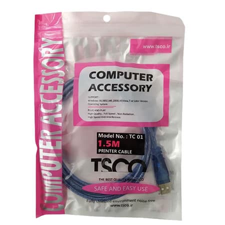 کابل پرینتر USB تسکو مدل TC01 طول 1.5 متر — تصویر ۳