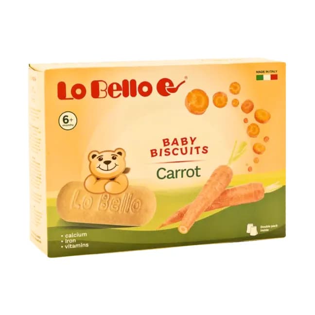 بیسکویت هویج لوبلو LoBello از ۶ ماهگی ۲۰۰ گرم — تصویر ۳