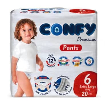 پوشک شورتی کانفی Confy سایز ۶ بسته ۲۰ عددی