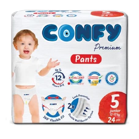 پوشک شورتی کانفی Confy سایز ۵ بسته ۲۴ عددی
