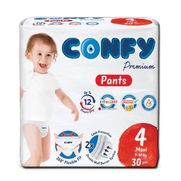 پوشک شورتی کانفی Confy سایز ۴ بسته ۳۰ عددی