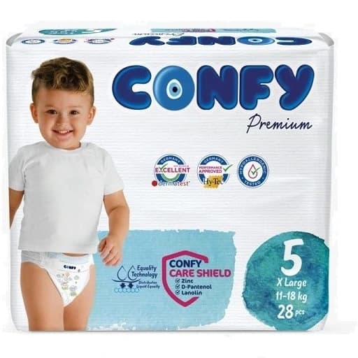 پوشک چسبی کانفی Confy سایز ۵ بسته ۲۸ عددی