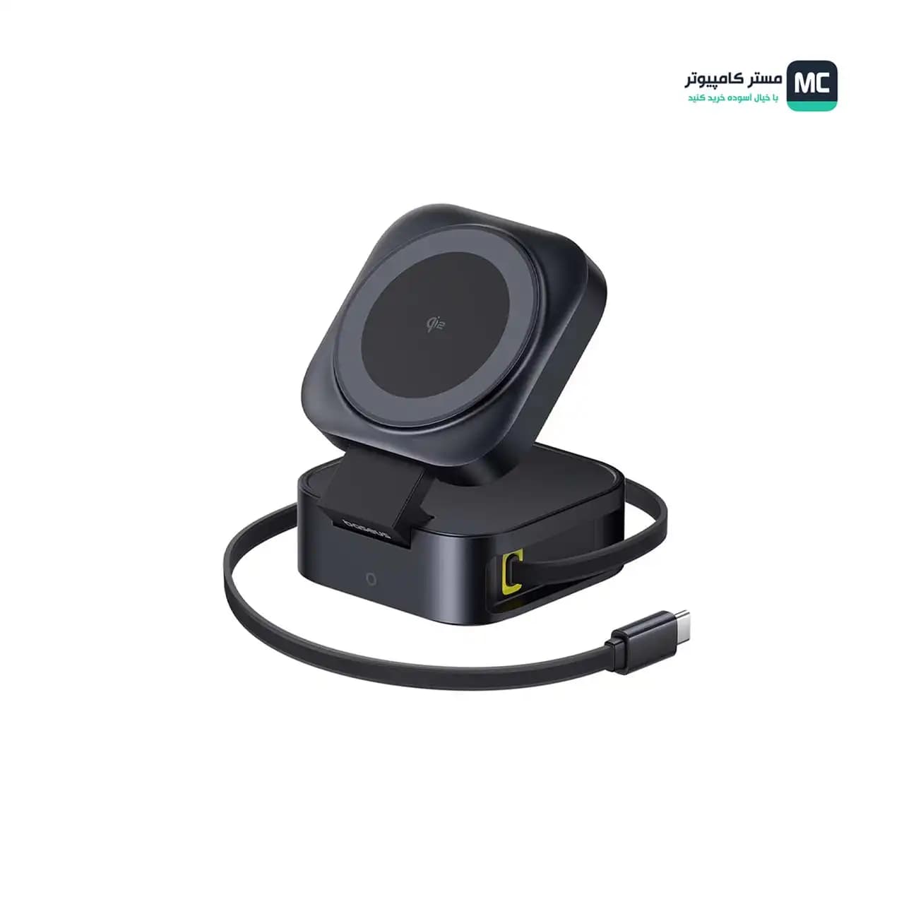شارژر وایرلس 15 وات و هولدر موبایل مگنتی رومیزی باسئوس Baseus PicoGo Series 2-in-1 Magnetic Wireless Charger Qi2 67W — تصویر ۳
