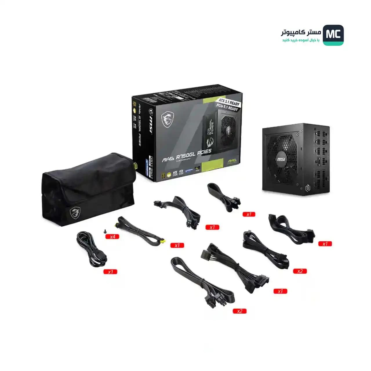 پاور 750 وات ام اس آی MAG A750GL PCIE5.1 ATX 3.1 — تصویر ۱۰