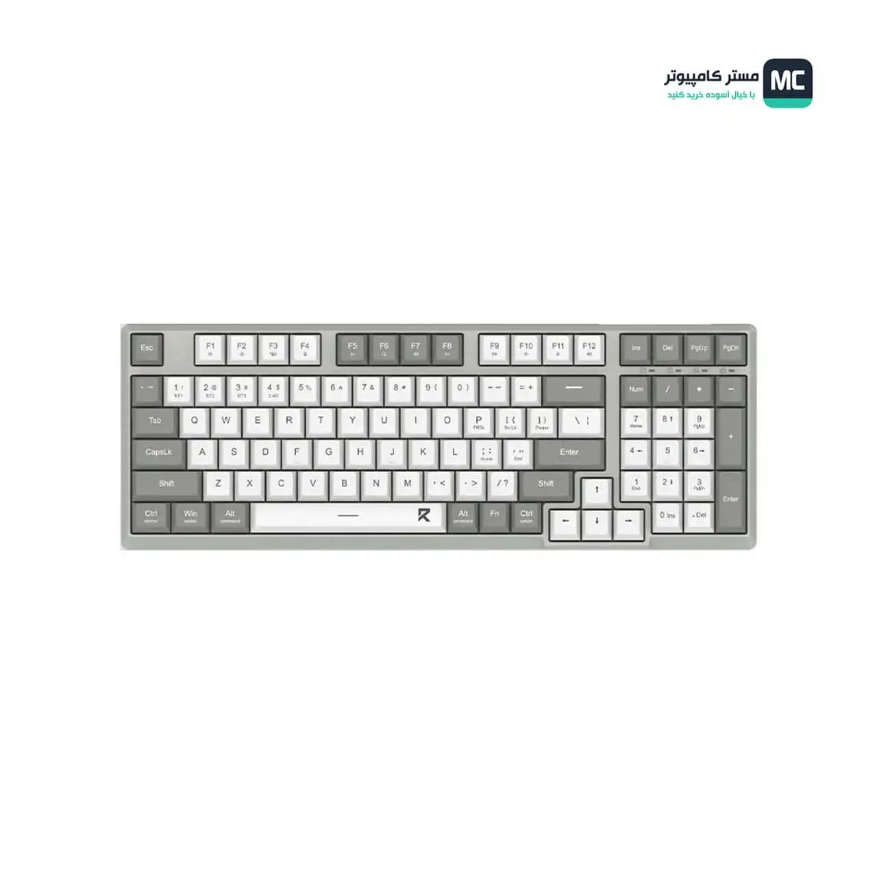 کیبورد بی سیم اداری ردراگون BK7114 White/Grey