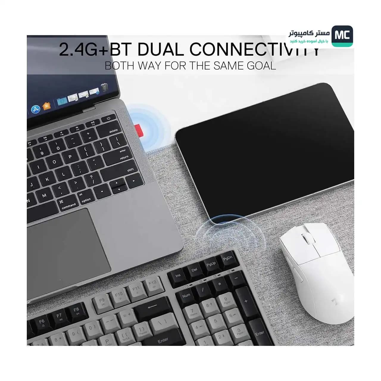 کیبورد بی سیم اداری ردراگون BK7114 White/Grey — تصویر ۵