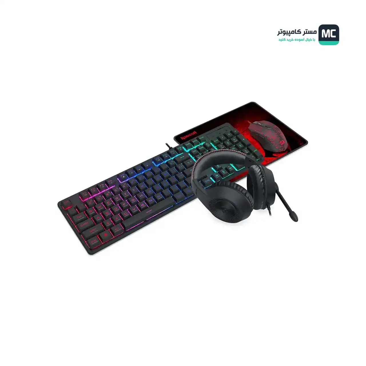 باندل گیمینگ هدست و کیبورد و موس و موس پد ردراگون Essentials S107P-BA — تصویر ۳