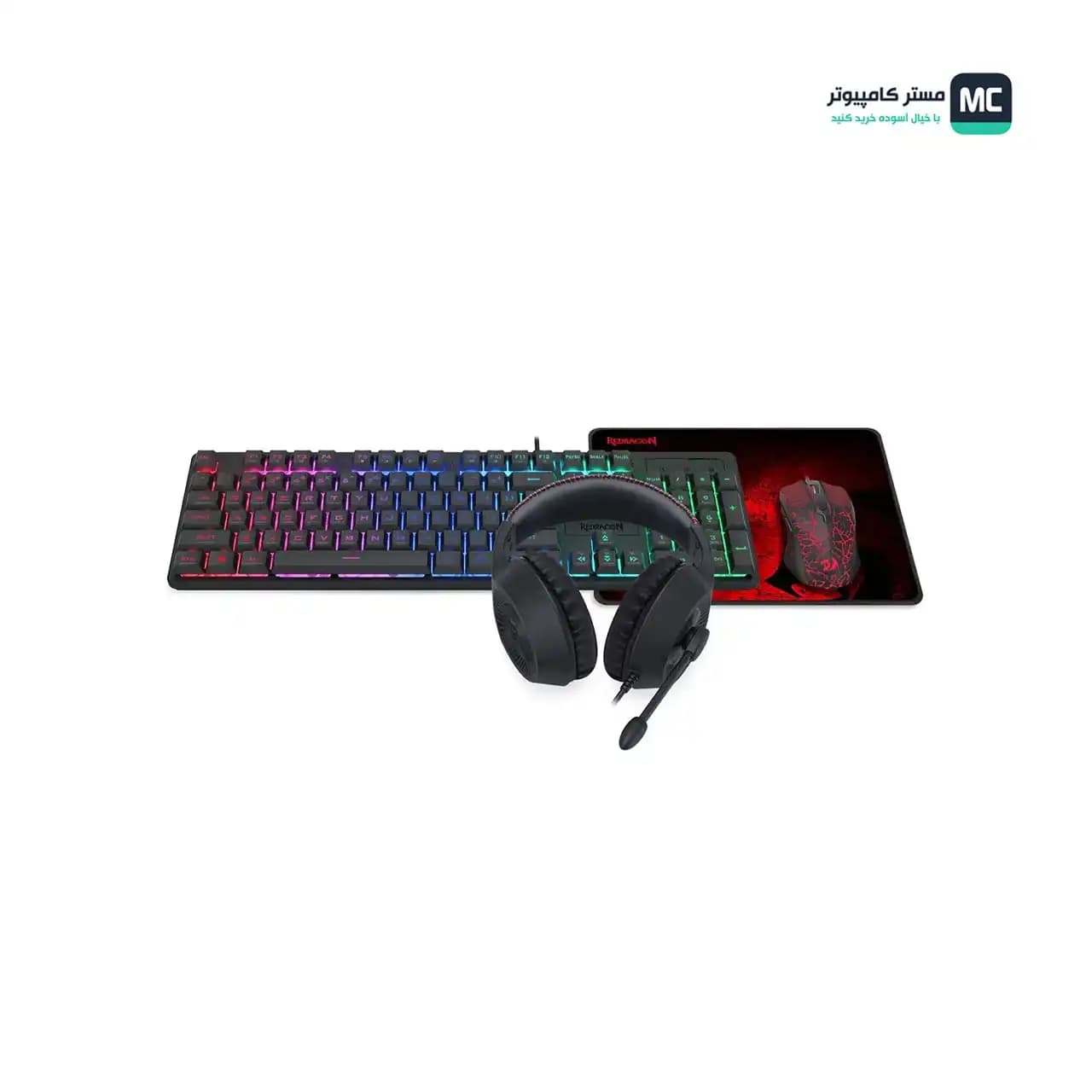 باندل گیمینگ هدست و کیبورد و موس و موس پد ردراگون Essentials S107P-BA — تصویر ۲