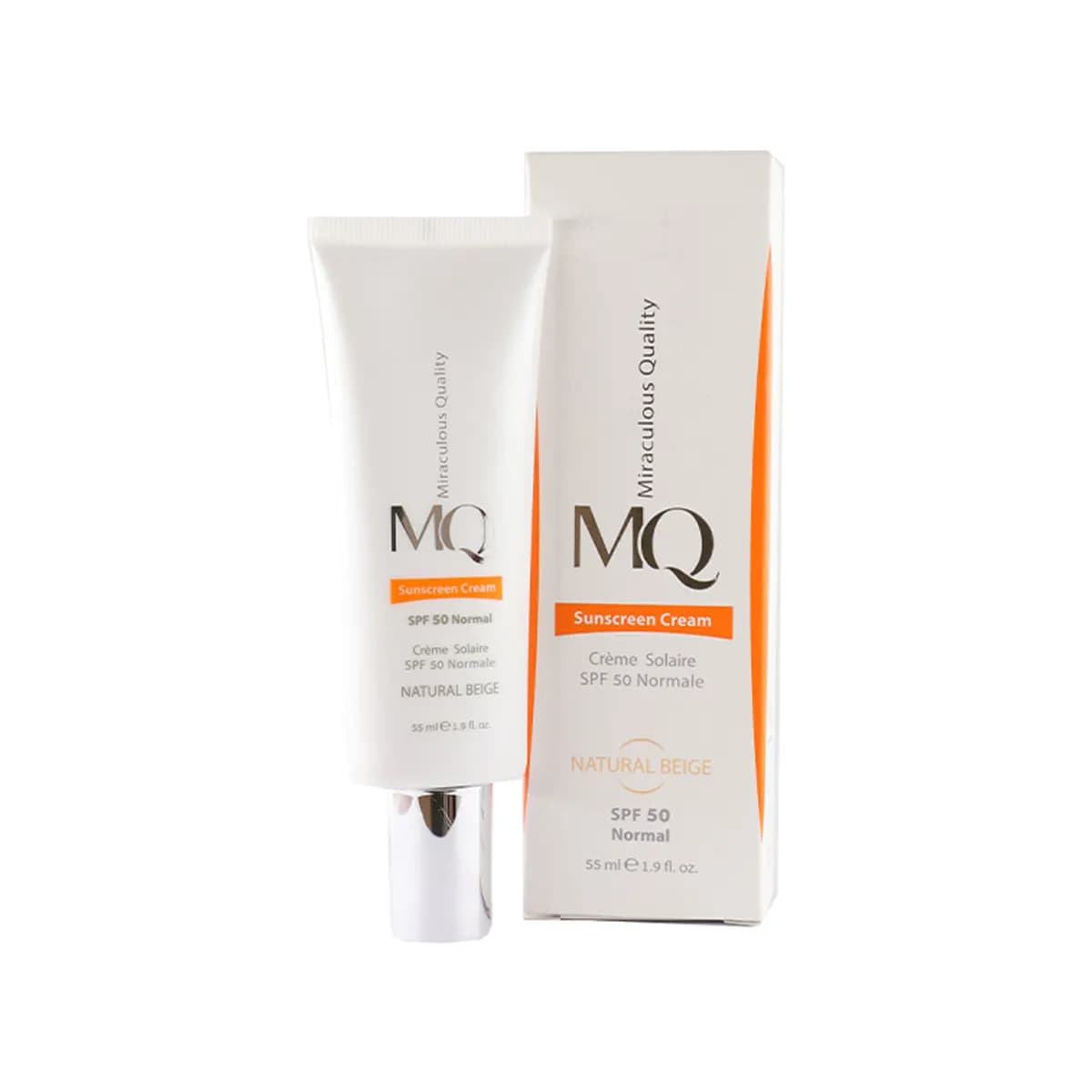 کرم ضد آفتاب نرمال SPF 50 بژ طبیعی ام کیو حجم 55 میلی لیتر — تصویر ۲