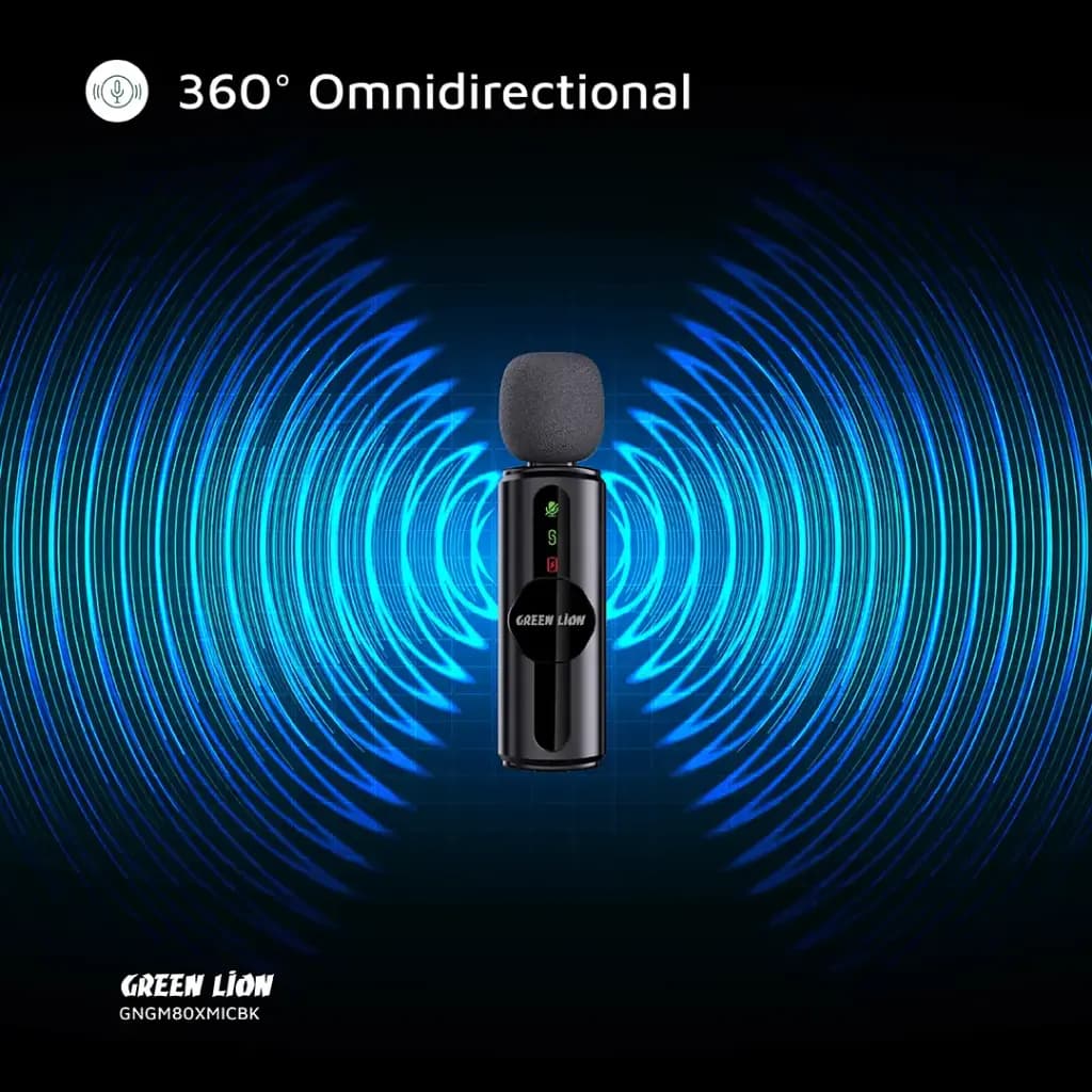 میکروفون بی‌سیم گرین لاین مدل Green Lion GM-80X 3 In 1 Wireless Microphone — تصویر ۸