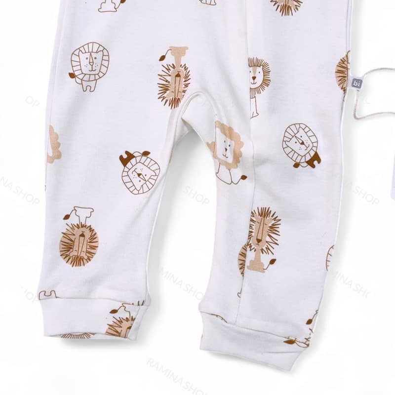سرهمی بدون جوراب نوزادی طرح شیر بی بیبی Bi Baby — تصویر ۵