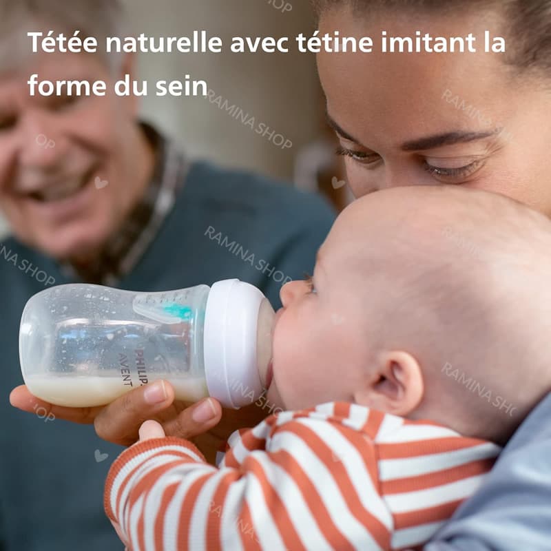 شیشه شیر طلقی ضد نفخ 260 میل طرح فیل مدل Natural Response اونت Avent — تصویر ۵