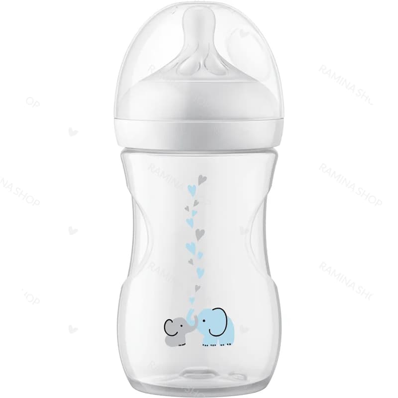 شیشه شیر طلقی ضد نفخ 260 میل طرح فیل مدل Natural Response اونت Avent — تصویر ۶
