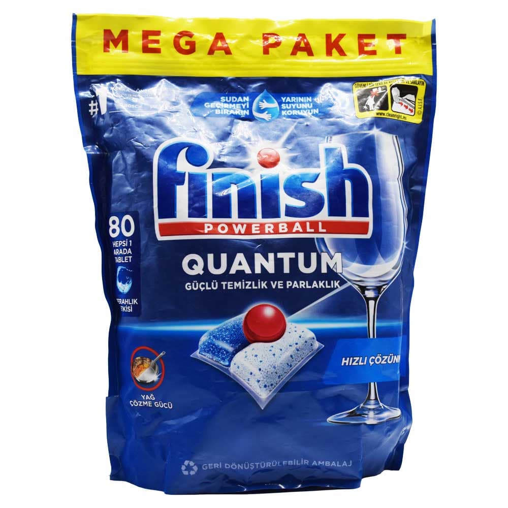 قرص ماشین ظرفشویی فینیش FINISH اصل لهستان مدل Quantum بسته 80 عددی — تصویر ۲