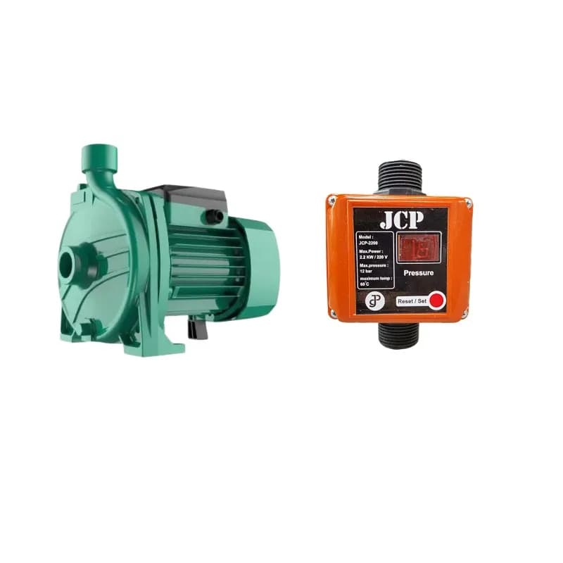 پک طلایی پمپ آب نیم اسب بشقابی تایفو با ست کنترل JCP — تصویر ۵