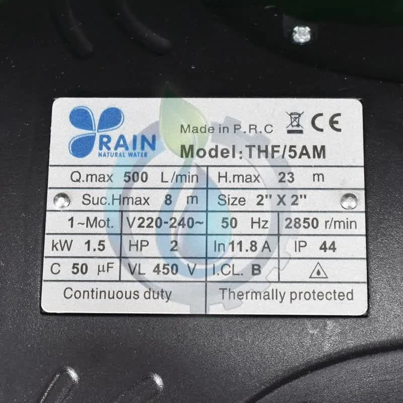 پمپ آب دو اسب دو اینچ سبز راین THF/5AM — تصویر ۵