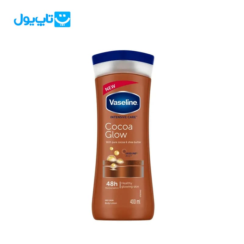 لوسیون بدن وازلین Vaseline مدل Cocoa Glow حجم 400 میلی لیتر — تصویر ۳