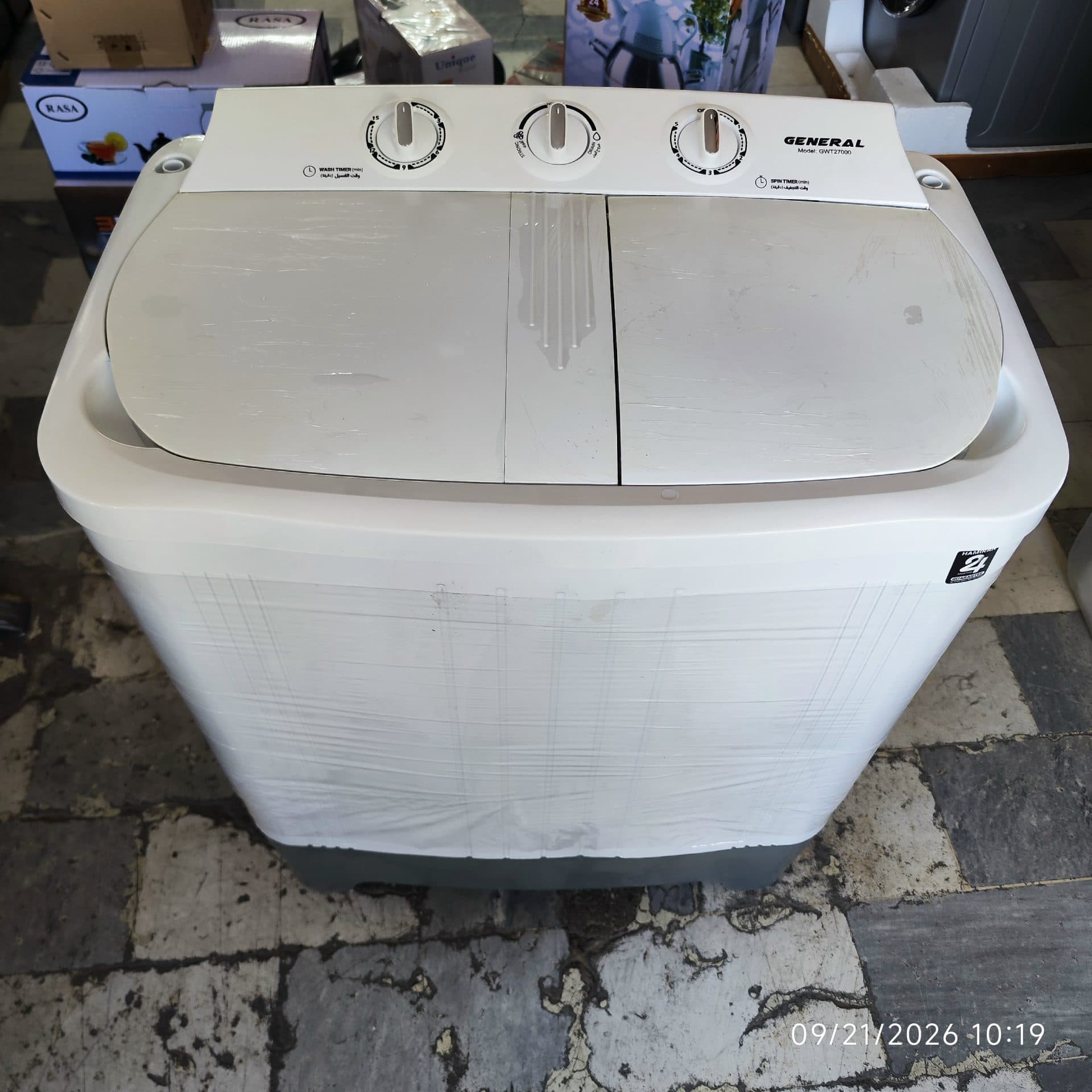 لباسشویی دوقلو ۷ کیلو نیمه اتومات جنرال GENERAL BLOCK F مدل GWT27000 — تصویر ۲