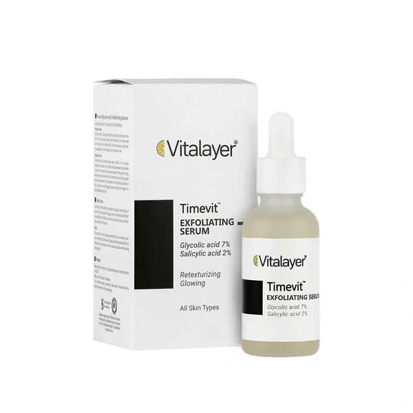 سرم لایه‌ بردار تایم‌ ویت گلایکولیک اسید 7% ویتالیر 30 میلی‌لیتر Vitalayer