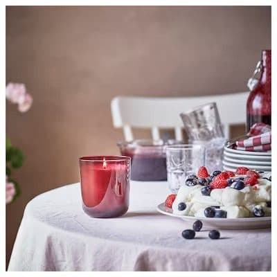 شمع معطر شیشه‌ای ایکیا STORTSKON قرمز/ رایحه توت/ سوخت 50 ساعته — تصویر ۹