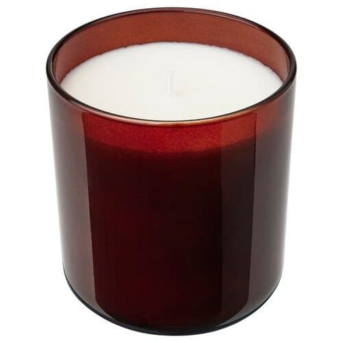 شمع معطر شیشهای ایکیا STORTSKON قرمز/ رایحه توت/ سوخت 50 ساعته