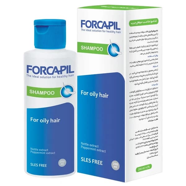شامپو مناسب مو های چرب فاقد سولفات فورکاپیل 200 میلی‌لیتر Forcapil — تصویر ۲