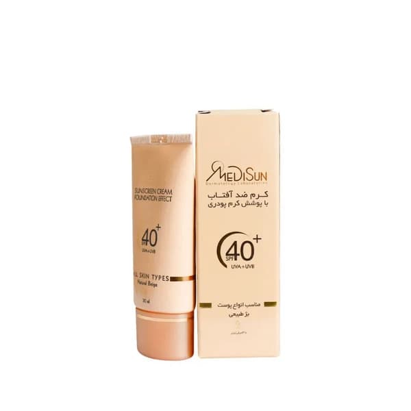 ضدآفتاب کرم پودری کد 2 بژ طبیعی +SPF40 مناسب انواع پوست مدیسان 30 میلی‌لیتر Medisun