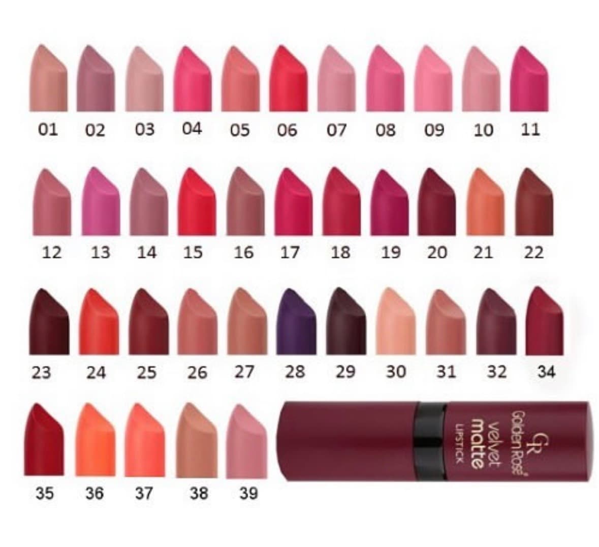 رژ لب جامد گلدن رز مدل Velvet Matte — تصویر ۶