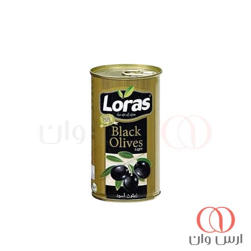 زیتون سیاه لوراس Loras با هسته قوطی 1300 گرم — تصویر ۲