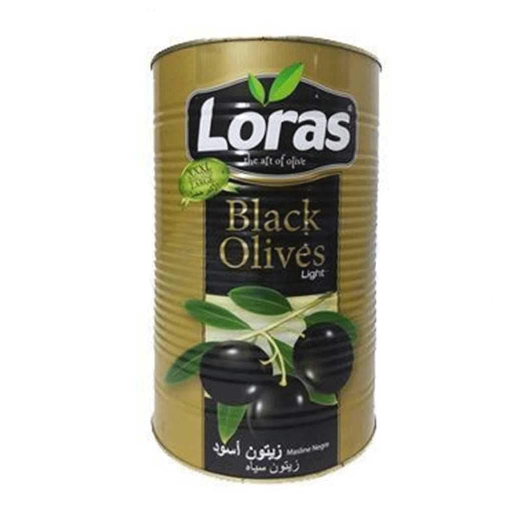 زیتون سیاه لوراس Loras با هسته قوطی 1300 گرم — تصویر ۳