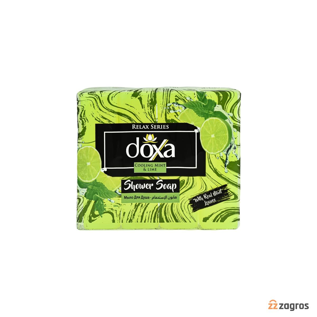 صابون استحمام دوکسا Doxa با رایحه لیمو و نعنا بسته 4 عددی — تصویر ۲