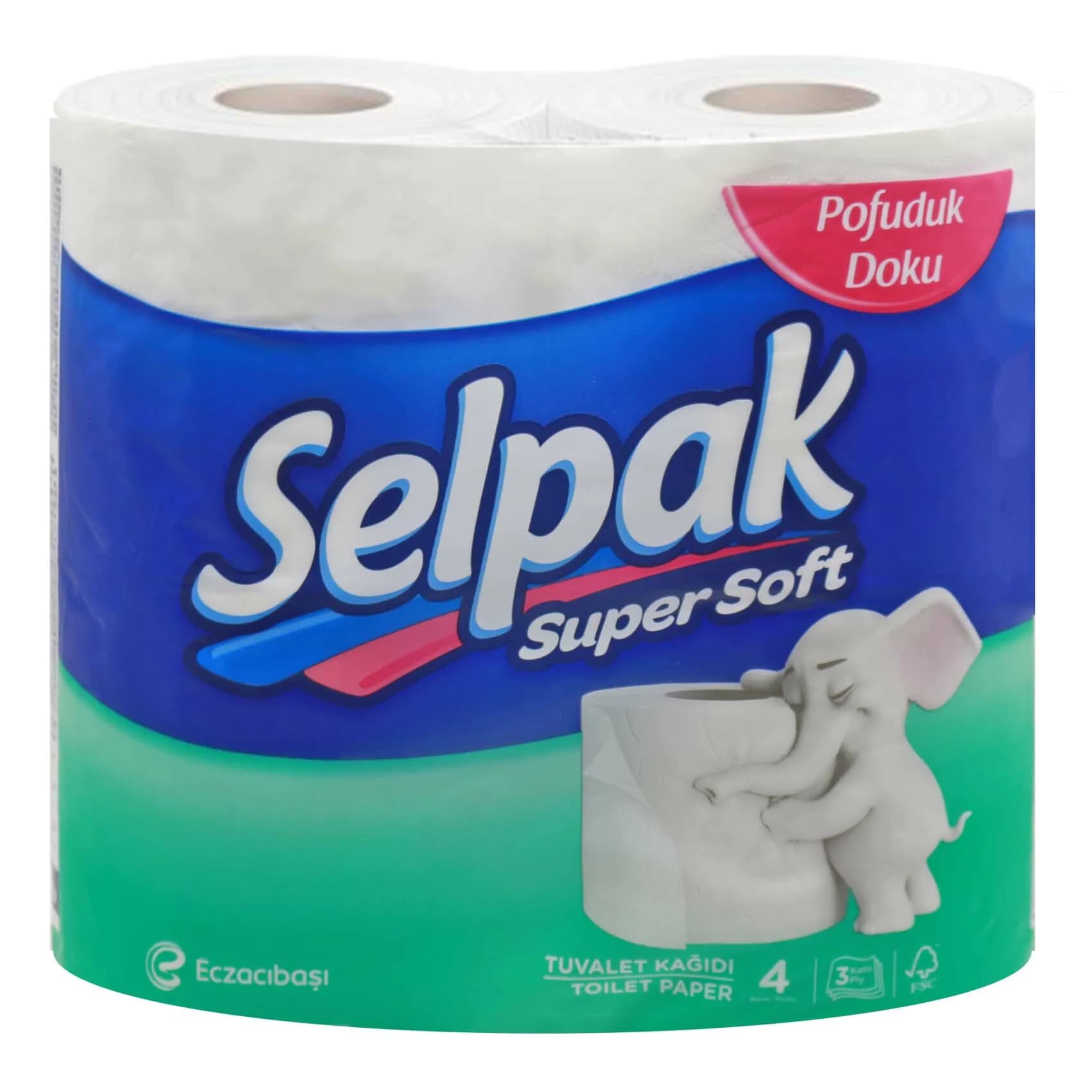 دستمال توالت سلپک Selpak مدل Super soft بسته 4 عددی — تصویر ۲