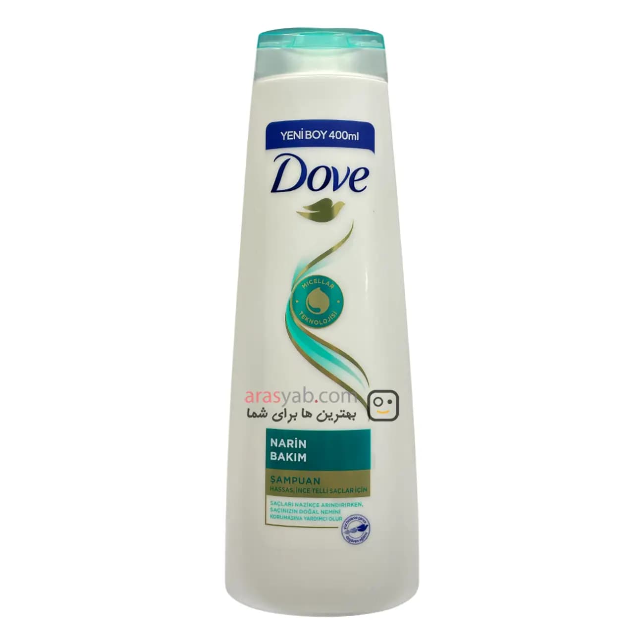 شامپو میسلار داو dove مدل Narin Bakım برای موهای حساس حجم 400 میلی — تصویر ۷