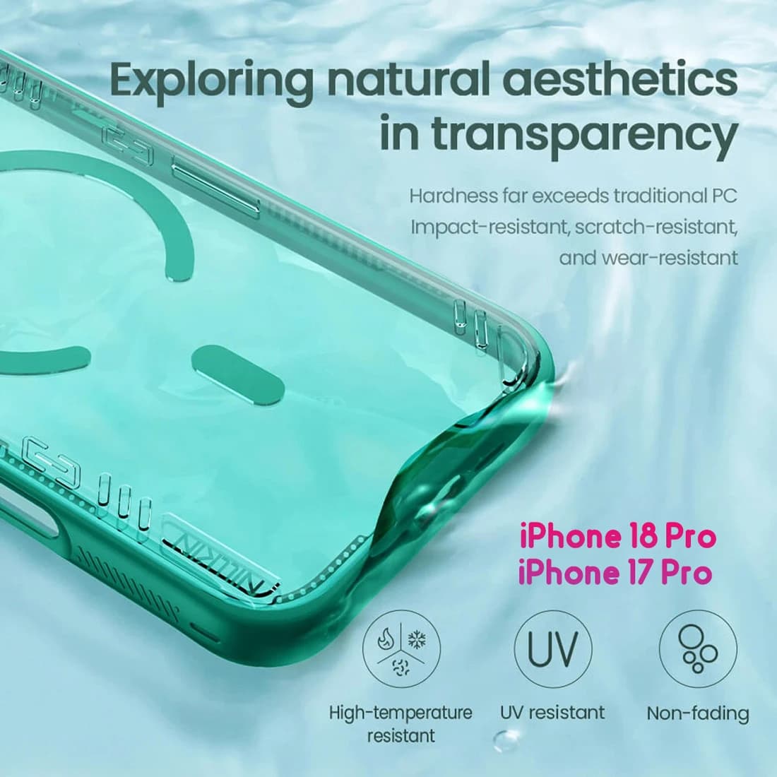 قاب کریستالی مگنتی کمرا استند شیشه‌ای iPhone 18 Pro مارک نیلکین مدل Iceblade Prop Magnetic — تصویر ۸