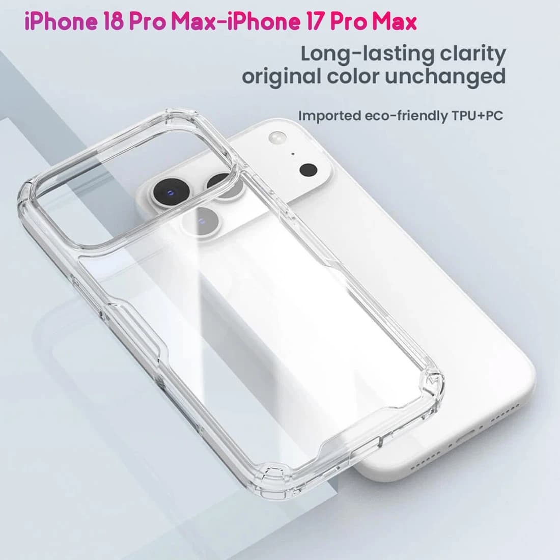 قاب شفاف iPhone 18 Pro Max مارک نیلکین مدل TPU Pro — تصویر ۱۱